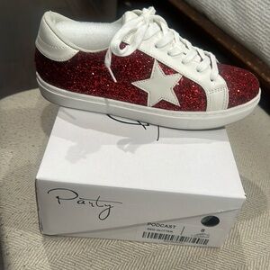 PARTY Red glitter sneakers